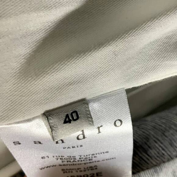 SANDRO Paris Women's Blue Blazer Size 40 Structured Suit Jacket V5902E US 8 - Picture 9 of 9